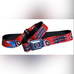 NWOT Buckle-Down Seatbelt Buckle - Captain America, 1" Wide - 20-36" Length